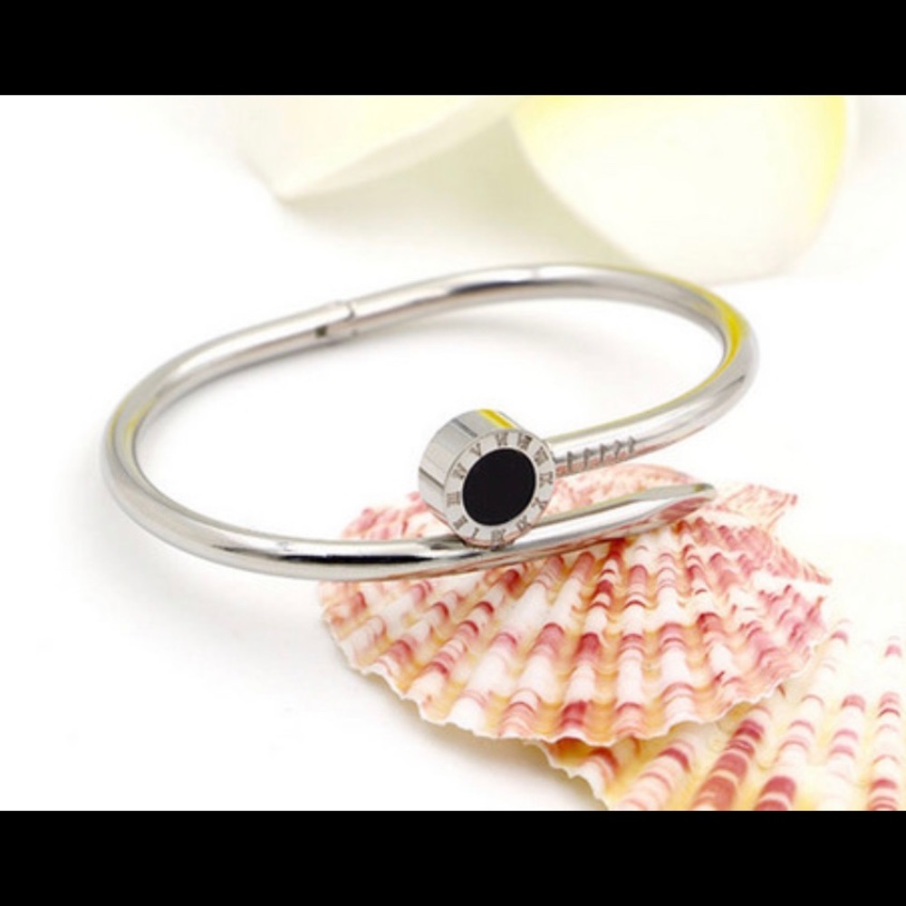 Silver European Nail Bracelet